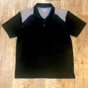 Champions Tour Mens XXL Golf Polo Shirt Black Grey Blue Performance Short Sleeve
